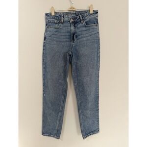 American Eagle High Rise Mom Jeans Women's Size 4 Straight Stretch Denim Light‎